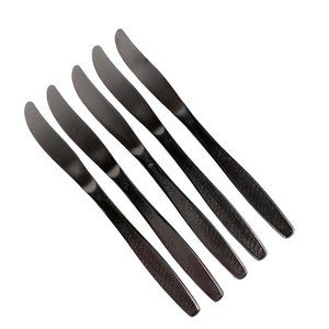 Rogers IS Stainless USA INS185 Modern Solid Burnished Knives Knife Lot of 5